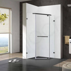 Brushed Gun Metal Shower Screen - RJ Bathroom