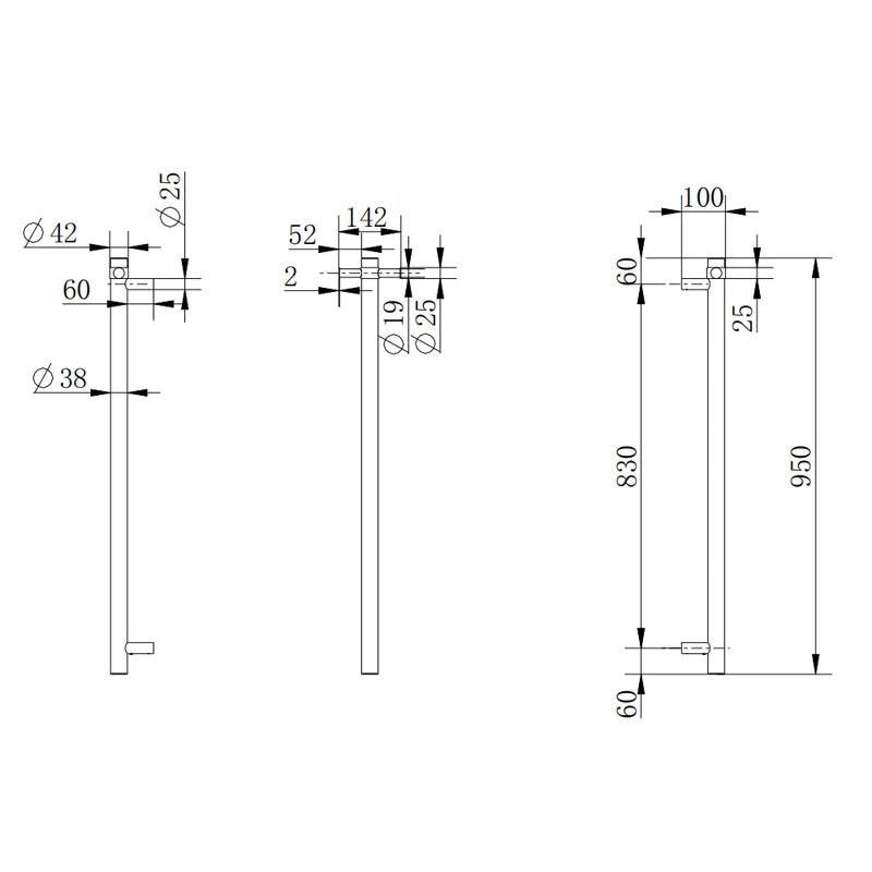 Round Vertical Electric Heated Brushed Nickel Towel Rail Towel Rack
