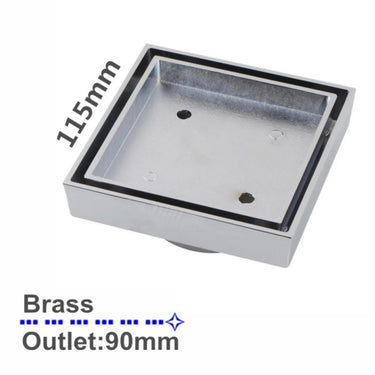 115x115mm Chrome Tile Insert Floor Waste Drain - RJ Bathroom