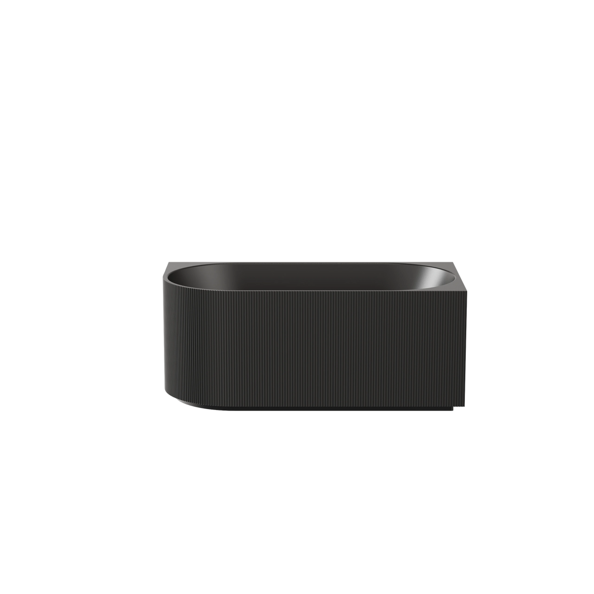 Capri 1700mm Fluted Right Corner Back to Wall Matte Black Bathtub