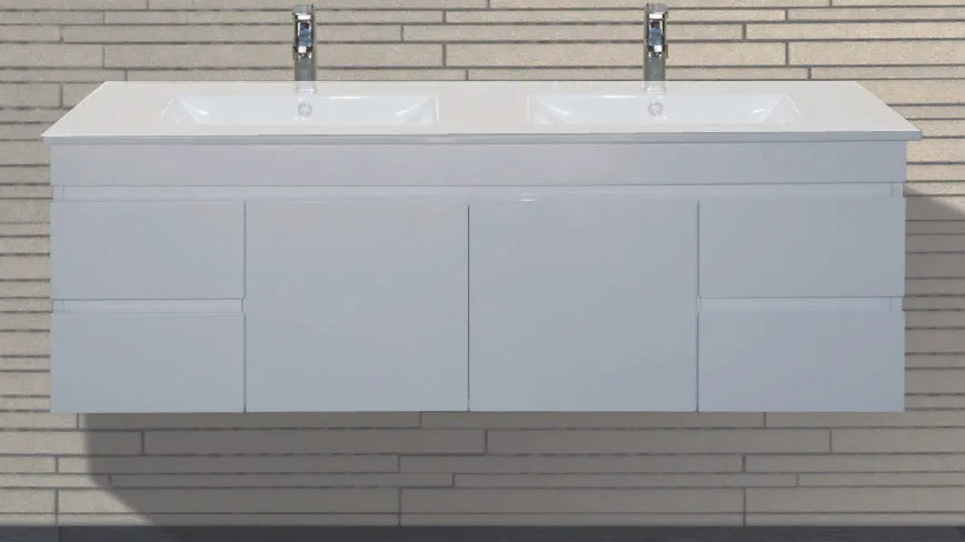 Noah 1800mm Wall Hung|Floating Double Bowl Bathroom Vanity - RJ Bathroom