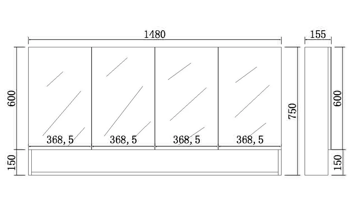 Timber Look Shaving Cabinet with Shelf Stella Oak PVC Waterproof 1500mm Copper-Free Mirrored