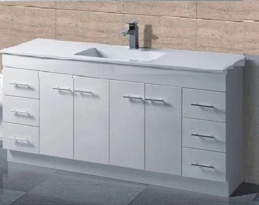 Noah Classic Square Handles 1800mm Single Bowl Kickboard Freestanding Vanity