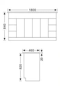 Noah Classic 1800mm Square Handles Double Bowl Freestanding Kickboard Vanity