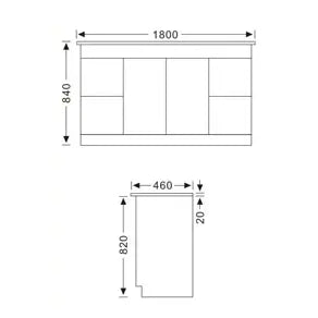 Noah 1800mm Freestanding Single Bowl Kickboard Vanity