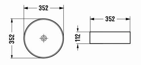 Luna 350x350mm Round Above Counter Matte Black Basin
