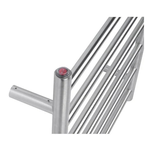Electric Heated Towel Rail Towel Rack Brushed Nickel Round 6 Bars