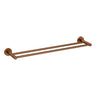 Otus Brushed Copper Slimline Double Towel Rail 600mm - Stainless Steel