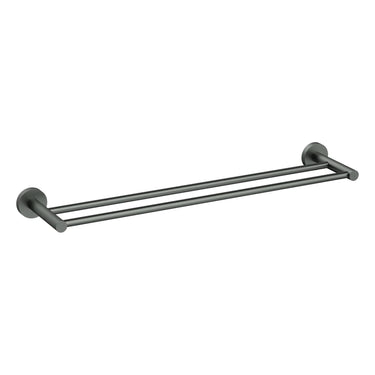 Otus Gun Metal Slimline Double Towel Rail 600mm - Stainless Steel