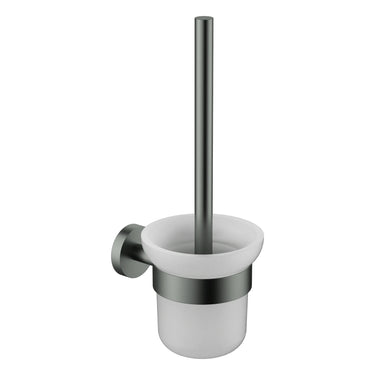 Otus Gun Metal Slimline Toilet Brush Set - Stainless Steel