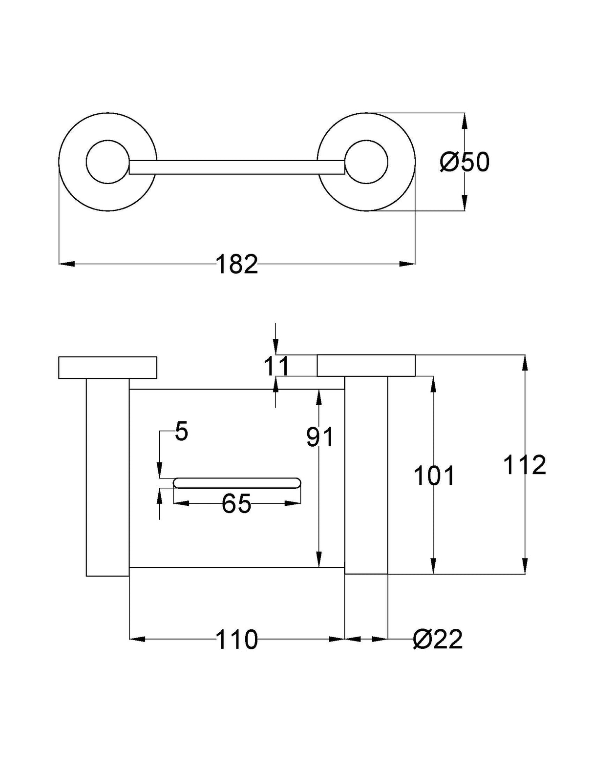 Otus Slimline Metal Soap Dish Holder Gun Metal