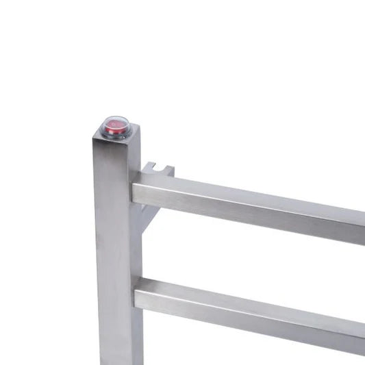 Electric Heated Towel Rail Towel Rack Brushed Nickel Square 6 Bars