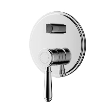Ikon Clasico Hampton Chrome Wall Mixer Diverter Trim Kit - Rough-In Body Included