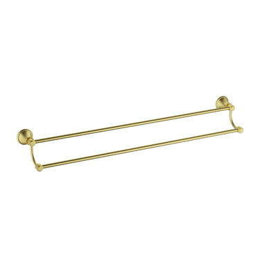 Ikon Clasico Hampton Brushed Gold Double Towel Rail 800mm (66502-800BG)