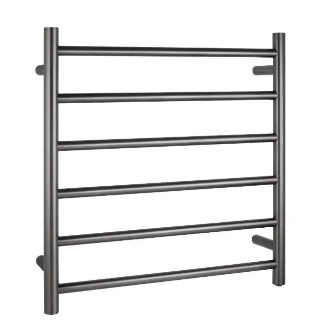 Gun Metal Grey Electric Heated Towel Rail Towel Rack 6 Bars - RJ Bathroom