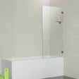 Frameless Bath Panel Shower Screen 700x1450mm Brushed Gunmetal - RJ Bathroom