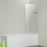 Frameless Bath Panel Shower Screen 700x1450mm Chrome - RJ Bathroom