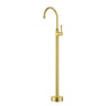 Ikon Clasico Hampton Brushed Gold Freestanding Gooseneck Bath Mixer