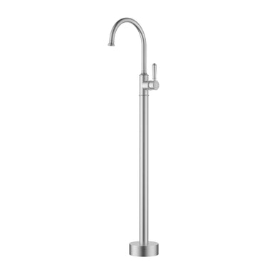 Ikon Clasico Hampton Brushed Nickel Freestanding Gooseneck Bath Mixer