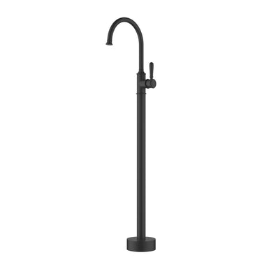 Ikon Clasico Hampton Matte Black Freestanding Gooseneck Bath Mixer