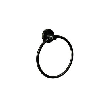 Ikon Otus Matte Black Towel Ring - Solid Brass (8113-B)