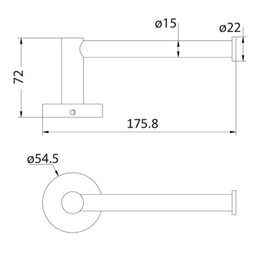 Ikon Otus Toilet Roll Holder dimensions diagram (8116A)