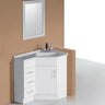 Corner Vanity 900x600mm Gloss White With Polymarble Basin Top - RJ Bathroom