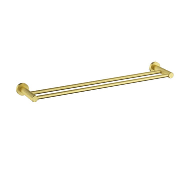 Ikon Linie Fluted Brushed Gold double towel rail