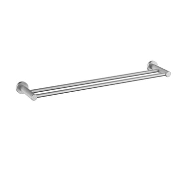 Ikon Linie Fluted Brushed Nickel double towel rail