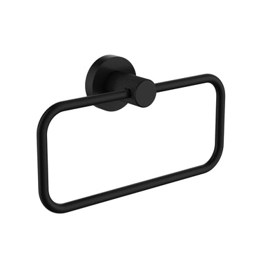 Ikon Linie Fluted Matte Black towel ring