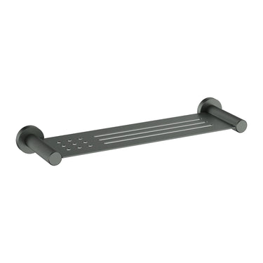 Ikon Linie Fluted Gun Metal Bathroom Shelf 410mm