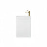 Alpha PVC Waterproof 450mm Wall Hung Compact Ensuite Vanity in gloss white with modern brass tapware