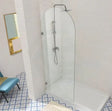 Covey Brushed Nickel Frameless Arched Fixed Panel Shower Screen - RJ Bathroom