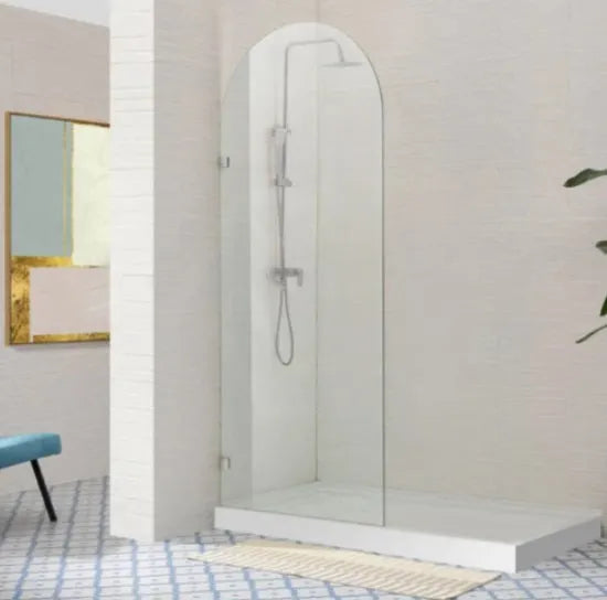 Covey Frameless Arched Fixed Panel Shower Screen - RJ Bathroom