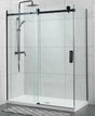 Frameless Matte Black Corner Shower Screen - RJ Bathroom