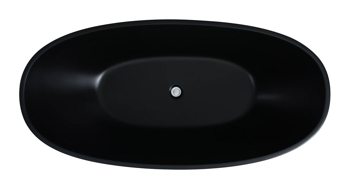 Matte Black Freestanding Bathtub 1500/1700mm Stella Oval Round