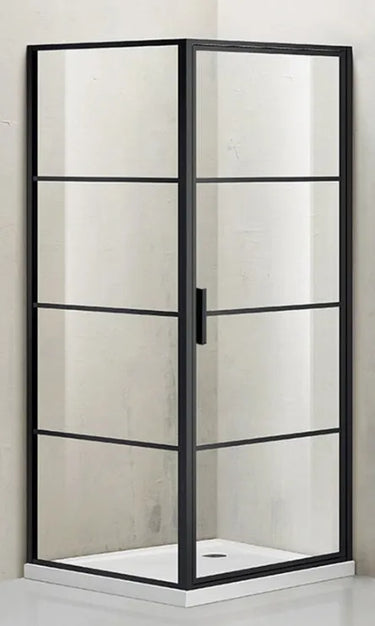 Matte Black Corner Pivot Door Shower Screen - RJ Bathroom