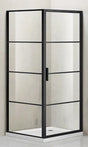 Matte Black Corner Pivot Door Shower Screen - RJ Bathroom