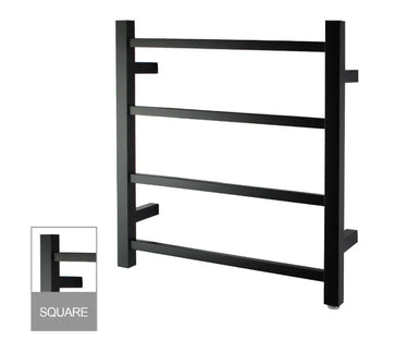 Matte Black Electric Heated Towel Rail Towel Rack 4 Bars - RJ Bathroom