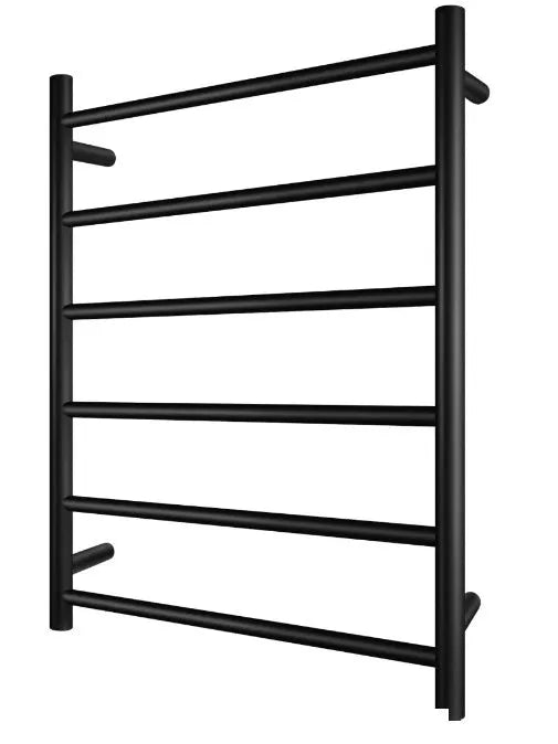 Matte Black Electric Heated Towel Rail Towel Rack 6 Bars - RJ Bathroom