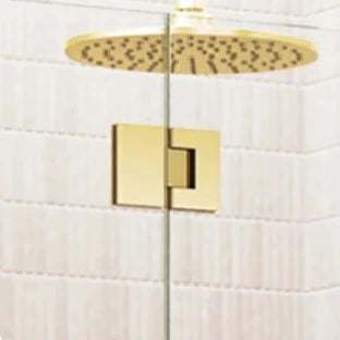 Frameless Brushed Gold Wall to Wall Pivot Door Shower Screen