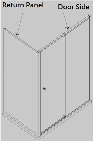 Matte Black Semi Frameless Corner Pivot Doors Shower Screen - RJ Bathroom