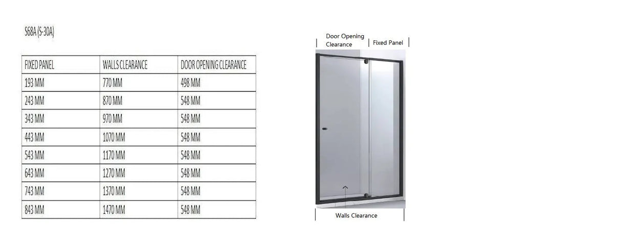 Matte Black Semi Frameless Pivot Door Shower Screen - RJ Bathroom