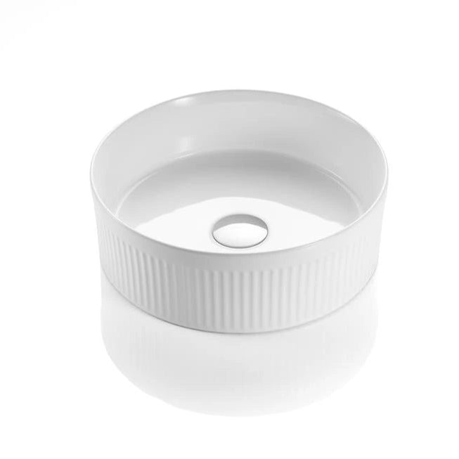 White ceramic sink basin on a white background