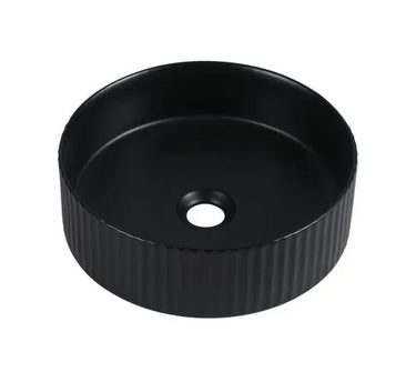 Cora Groove Fluted Round Matte Black Basin - RJ Bathroom
