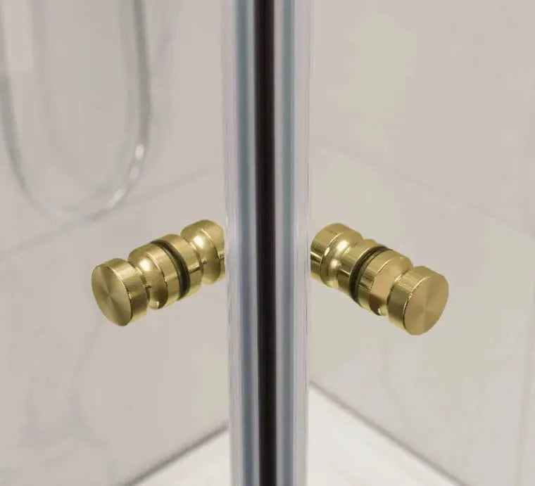 Covey Brushed Gold Semi Frameless Double Sliding Shower Screen - RJ Bathroom