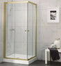 Covey Brushed Gold Semi Frameless Double Sliding Shower Screen - RJ Bathroom