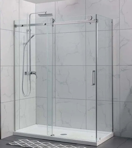 Frameless Chrome Corner Sliding Door Shower Screen - RJ Bathroom