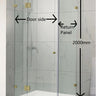 Copy Gun metal of L Shape Corner Frameless Pivot Door with Return Panel 10mm Glass Shower Screen - RJ Bathroom