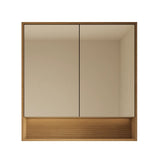 Timber Eden Artis Prime Oak PVC Waterproof 600mm Copper-Free Mirror Shaving Cabinet with Shelf